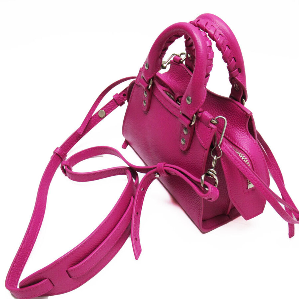 Balenciaga Neo Classic City Leather Shoulder Bag Magenta Silver - Picture 2 of 4